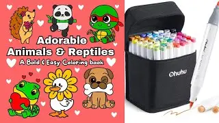 Adorable Animals & Reptiles Color With Me 🐶🐢 | Satisfying ASMR🎧