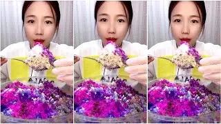 ASMR ICE EATING with COCONUT MILK POWDERY