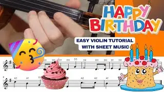 How to play Happy Birthday | Easy Beginner Violin Tutorial (Fast and Slow)