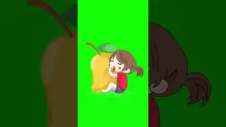 Eating Mango girl  Green Screen |Girl Cartoon Green Screen |Animated girl Green Screen