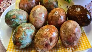 Как оригинально и быстро  покрасить яйца на Пасху. Мраморные яйца. Marble eggs for Easter.