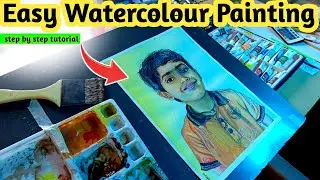Easy Watercolour painting 😍🎨|| how to draw a beautiful baby || Watercolour painting portrait