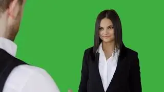 Job interview on green screen   Chroma Key   No Copyright