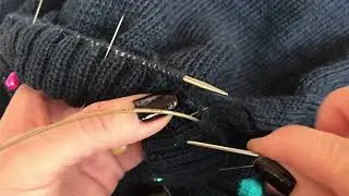 Обработка горловины резинкой 2х2.