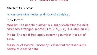 12.1 Median and Mode