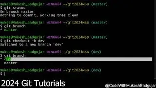 Git Branching & Merging | Resolve Conflicts | Git Basic To Advance | GitHub 2024 New Toturial EP-4