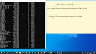 How to  Get the list of all running processes with memory usage   in windows