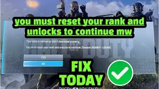Call Of Duty Data Corrupted ? You Must Reset Your Rank And Unlocks To Continue MW FIX ✅