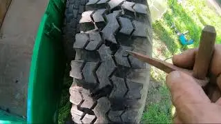 Нарізка уазовської резини Я-245  для трактора.  Легко і швидко.Cutting Uazov rubber for a tractor.