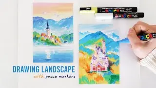 Drawing German Castle for Mossery Paint Marker Art Kit #2 | Relaxing 4K Drawing Session