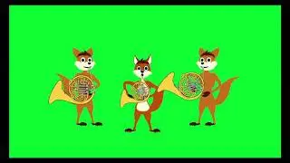 Green screen foxes performing music/free download
