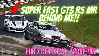 Porsche GT3 RS MR chasing me in my BMW M3 E36 Tracktool | Maximilian Kurz