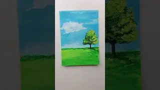 Very Easy Nature Painting 😱🌳☘️ #art #painting #shorts #artist