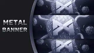 3D Metal Style Banner Speed Art (Cinema 4D + Photoshop)