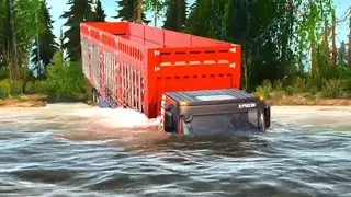 #transport truck stuck in deep rivertranspots track stuck spintires: mudrunner