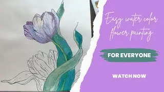 Easy flower painting with watercolor #painting #watercolor #arttutorial