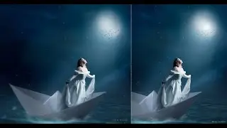 Paper Boat  | Photoshop Manipulation Tutorial | Moon Light Photo Effects