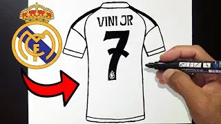 Como Desenhar Vinicius Júnior Real Madrid Camisa 7 - UEFA FUTEBOL Vini JR