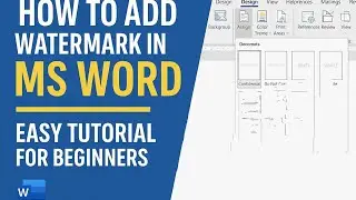 How to Add Watermark in MS Word | Easy Tutorial for Beginners