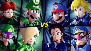 Mario Strikers: Battle League - Team Luigi vs. Team Mario (Hard CPU)
