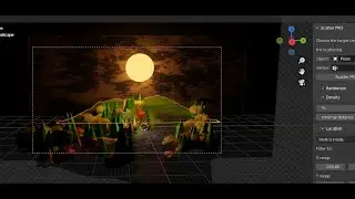Scatter PRO Blender Addon - Low poly landscape with a river