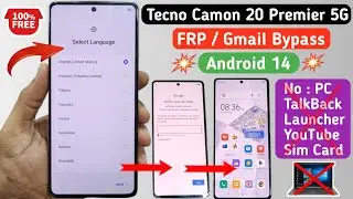 Android 14 : Tecno Camon 20 Premier 5G FRP Bypass | Tecno Camon 20 Frp Bypass |Tecno Camon 20Pro FRP