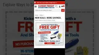 DONT MISS OUT! Free Item no purchase needed! Only at Harbor Freight.