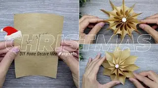 DIY || Christmas home decore idea || handmade snow flake || 3D paper snow flake || #anycrafts