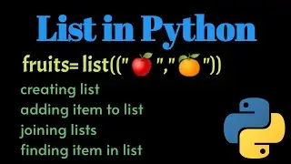 Lists in Python |How to create lists in Python| All methods available for LIST in Python|