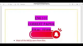 ENG101 Final Term Current Paper || ENG101 Final Term Preparation 2023 || Eng101 Solved Paper