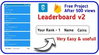 How to make leaderboard + Your Rank in sketchware | Leaderboard V2 | Coins Leaderboard in sketchware