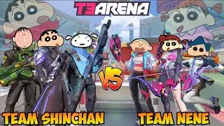 Shinchan bochan shiro vs nene kazama masao in T3 ARENA 😂 | funny battle 😂 | shinchan plays T3 ARENA