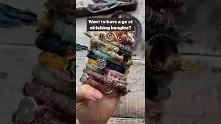 Up cycle your fabric scraps into fabulous stitched bangles - Full tutorials on my channel ❤️🪡🧵