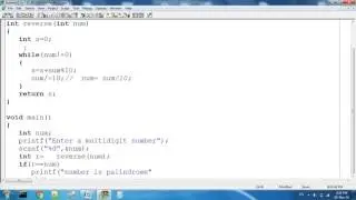 Palindrome Number With Function With Return Type In C Programming