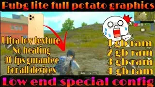 Pubg lite Lag fix🔥🔥|| potato graphics🥔60 fps config|| pubg lite ka lag fix kaise kare