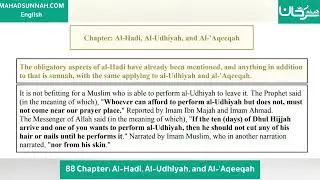 Fath al-Mu`īn Fī Taqrīb Manhaj al-Sālikīn - 88 Chapter: Al-Hadi, Al-Udhiyah, and Al-'Aqeeqah