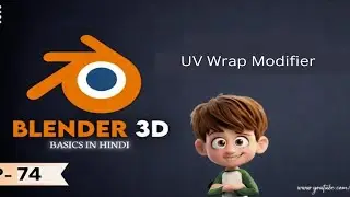 EP74 UV Wrap Modifier In Blender 3D In Hindi || Modify Modifiers In Blender