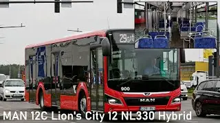 MAN 12C Lion's City 12 NL330 Hybrid #900 | Pirma diena maršrute | Naujasis Kauno autobusas | Kaunas
