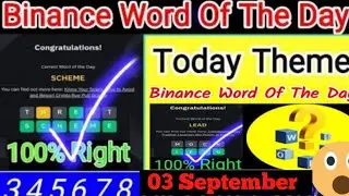 Binance Word of the Day Answer Today 03 September 2024|6 Letter Binance Word of the Day Answer