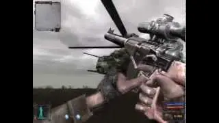 (S.T.A.L.K.E.R. - Тень Чернобыля) Взрываем вертолет ножом (Destroy the helicopter using the knife)