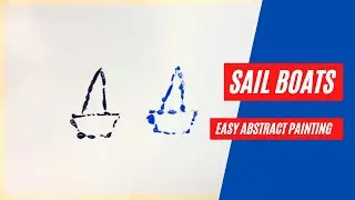 Sail Boats Landscape/Easy Abstract Painting/Demo for Beginners/Art ASMR/#13