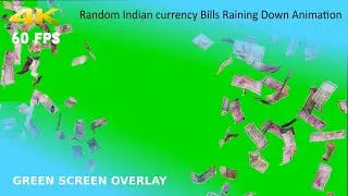 Let the bills rain! 3D Animated Indian currency raining Green Screen Footage 4K 60fps