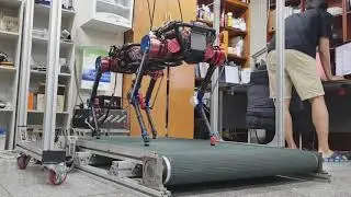 [PongBot-Q] Trotting in place with modified leg joint configuration