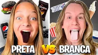 CHALLENGE: WHITE FOOD VS BLACK FOOD! Eating Everything Of Only 1 Color | TIO LUCAS AND LAILA SHOW