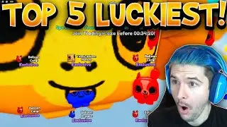 😱TOP 5 LUCKIEST YOUTUBERS IN Pet Simulator X! 🐒(*TITANIC BALLON MONKEY*)🍀