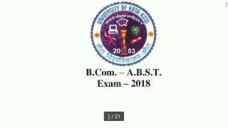 kota university ABST b.com 1st 2nd 3rd year syllabus 2018