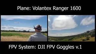 Volantex Ranger 1600 FPV. Splitscreen FPV view and spotter view.