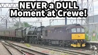 CROMPTON with BIL, 67016 RETURNING, 37425 Shunting, PEAK, 43050 B2B HST's plus More at CRAZY Crewe!