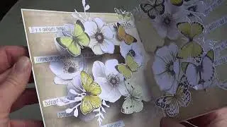 carte d'anniversaire " tourbillon de papillons"