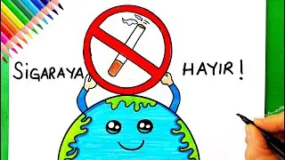 Yeşilay Haftası Resmi Çizimi 🚭 Yeşilay Haftası Resimleri - Sigaraya Hayır Resmi - No Smoking Drawing